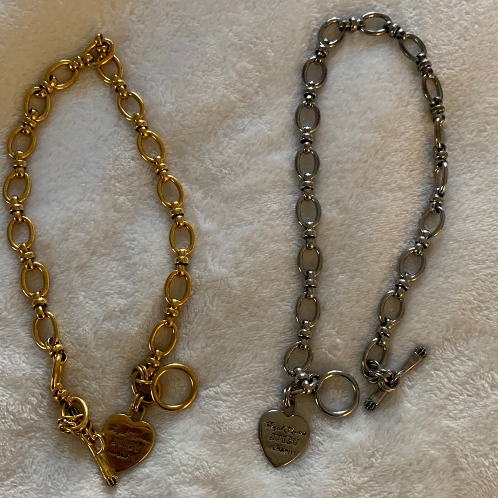 Gold and Silver Juicy Couture Necklaces (2) set
